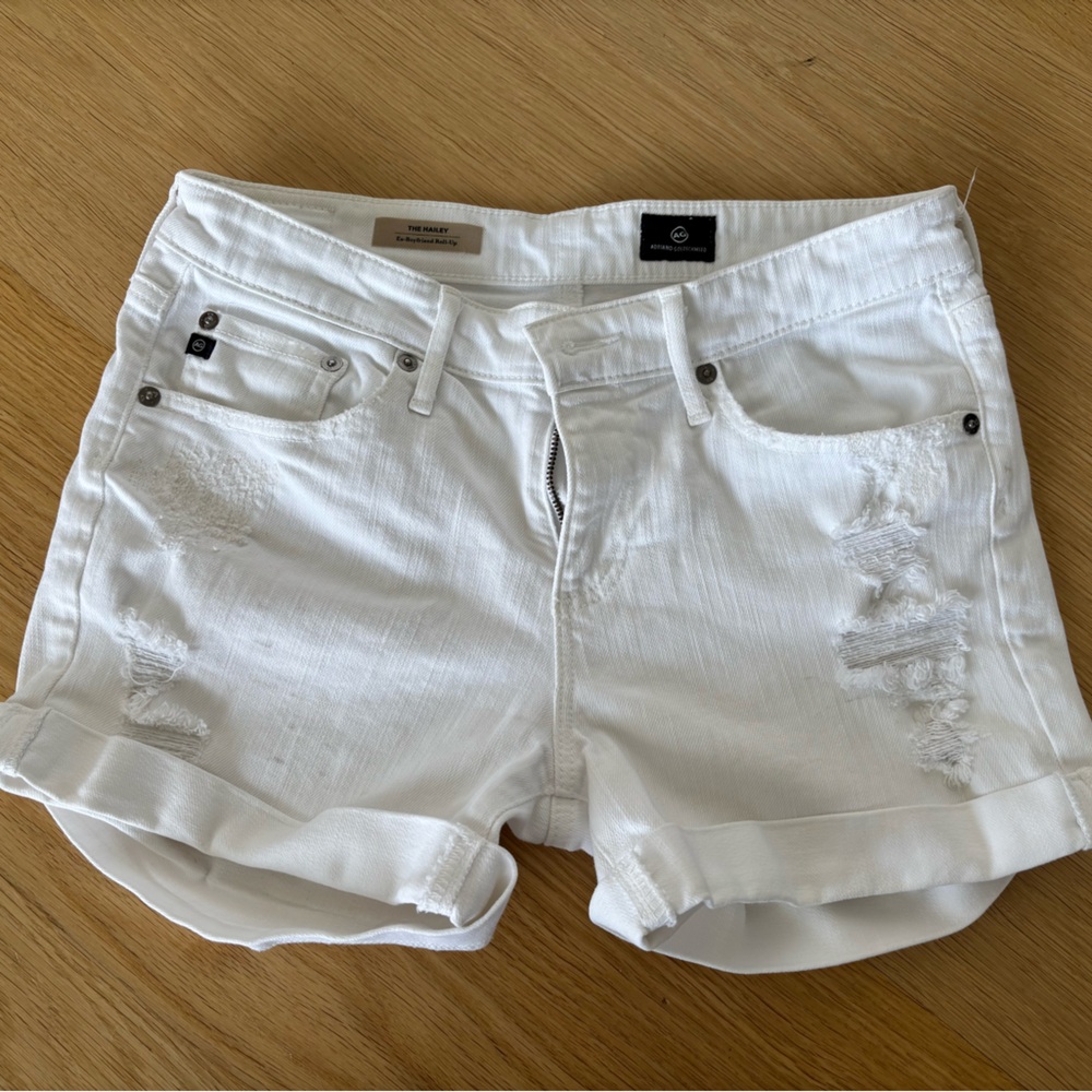 AG The Hailey white Jean shorts